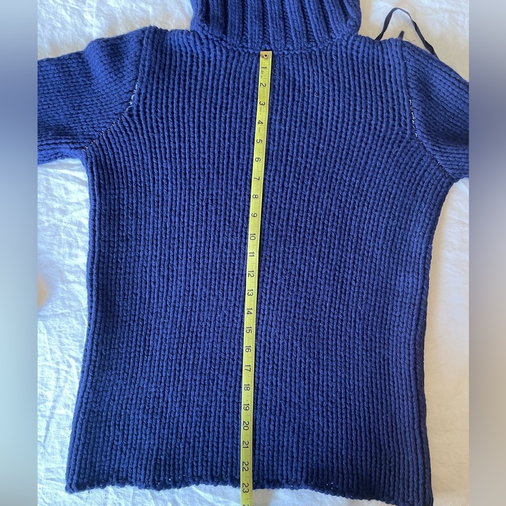 Vintage Margiela MM6 Blue Wool Turtleneck Sweater Miss Deana sz M - Picture 10 of 10